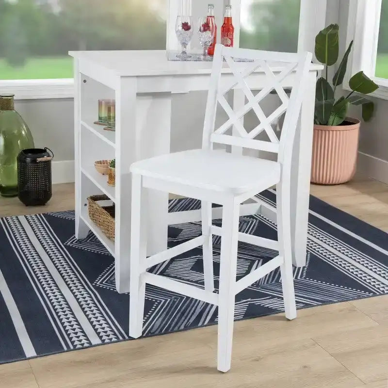 Tabouret de bar hauteur comptoir, dossier en X, individuel, gris clair / blanc pur / graphite / vert menthe