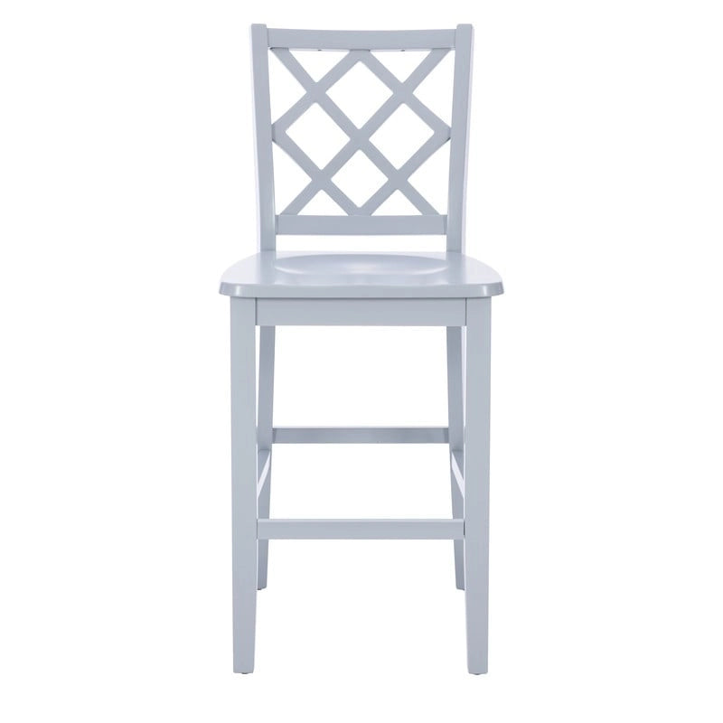 Tabouret de bar hauteur comptoir, dossier en X, individuel, gris clair / blanc pur / graphite / vert menthe