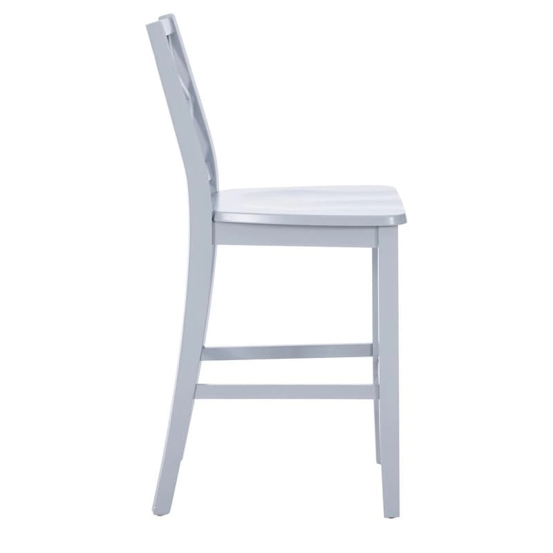Tabouret de bar hauteur comptoir, dossier en X, individuel, gris clair / blanc pur / graphite / vert menthe