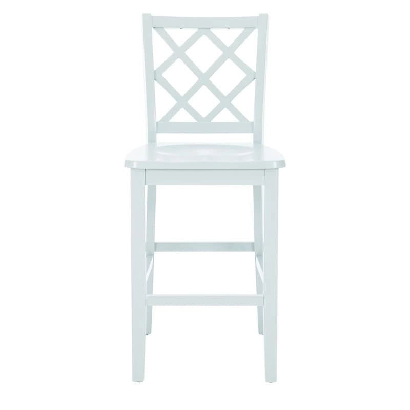 Tabouret de bar hauteur comptoir, dossier en X, individuel, gris clair / blanc pur / graphite / vert menthe
