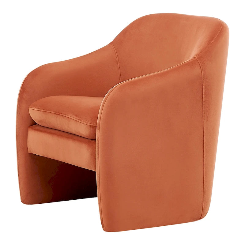 Fauteuil d'appoint en velours mandarine, une place