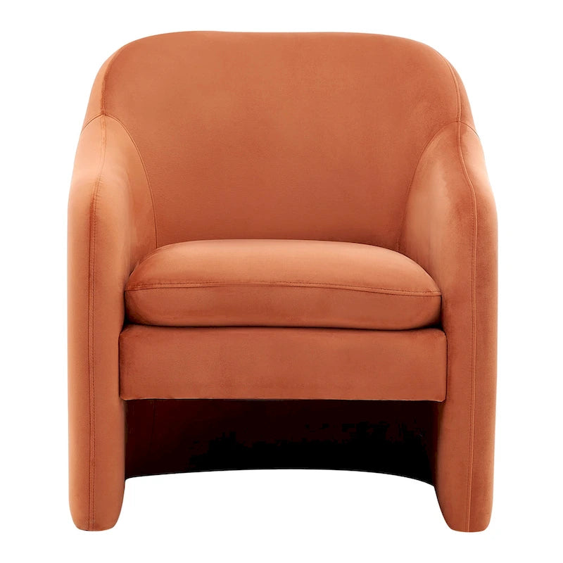 Fauteuil d'appoint en velours mandarine, une place