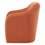 Fauteuil d'appoint en velours mandarine, une place