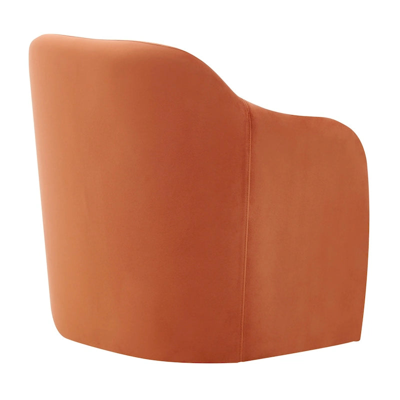 Fauteuil d'appoint en velours mandarine, une place