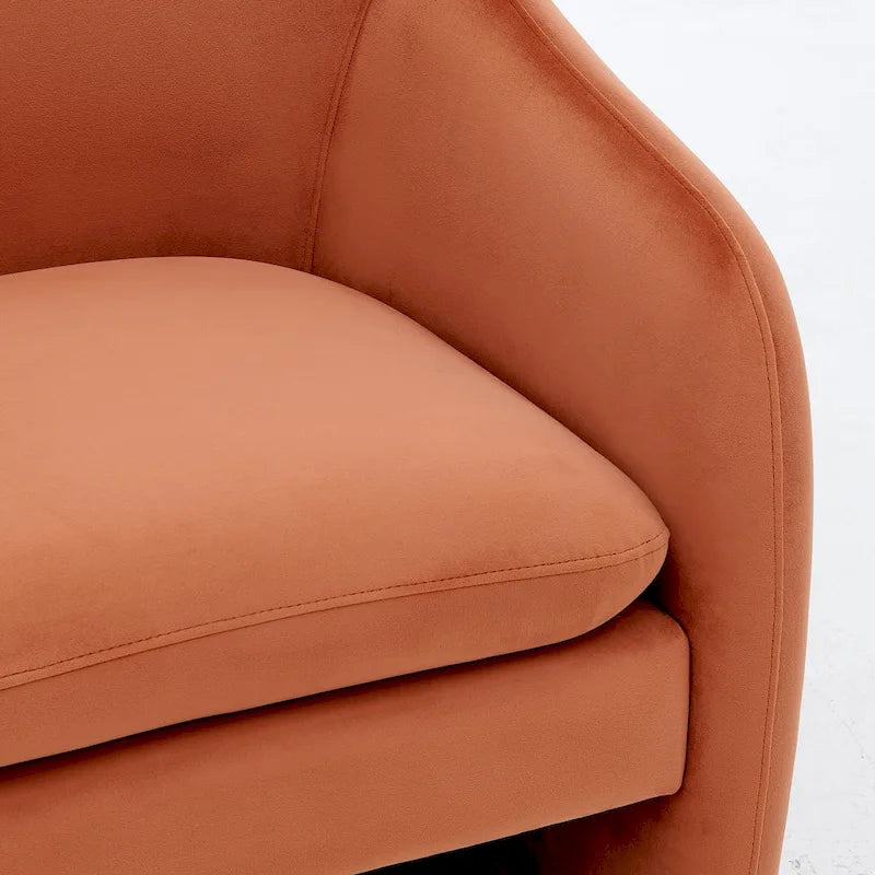 Fauteuil d'appoint en velours mandarine, une place