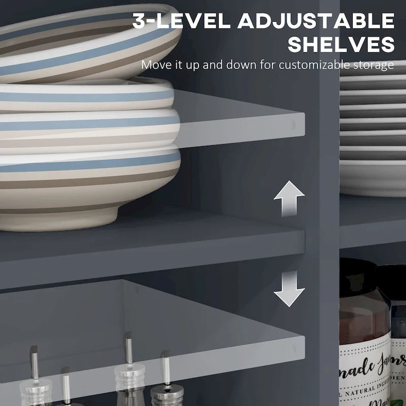 Îlot de cuisine portable gris avec dessus en bois, 1 personne