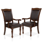 Fauteuils de salle à manger en similicuir brun cerise, lot de 2