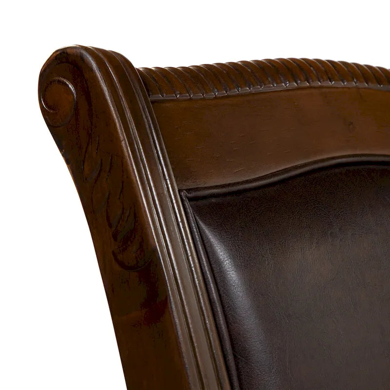 Fauteuils de salle à manger en similicuir brun cerise, lot de 2