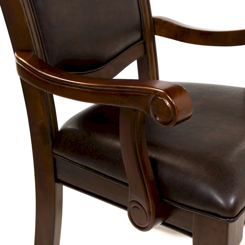 Fauteuils de salle à manger en similicuir brun cerise, lot de 2