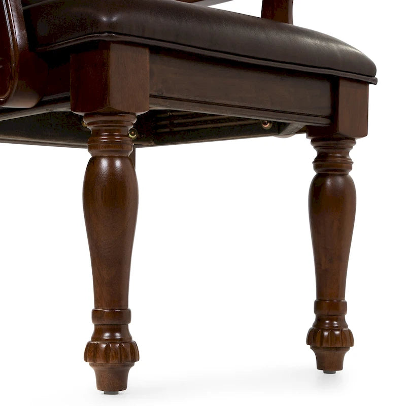 Fauteuils de salle à manger en similicuir brun cerise, lot de 2