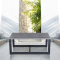 Table basse rectangulaire grise pour 1 à 2 personnes