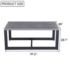 Table basse rectangulaire grise pour 1 à 2 personnes