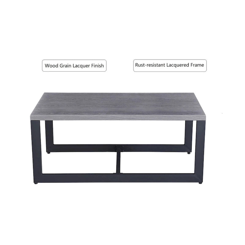 Table basse rectangulaire grise pour 1 à 2 personnes