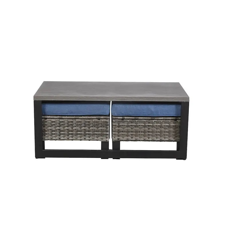 Table basse rectangulaire grise pour 1 à 2 personnes