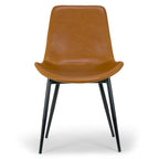 Chaise de salle à manger en similicuir marron, lot de 2