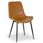 Chaise de salle à manger en similicuir marron, lot de 2