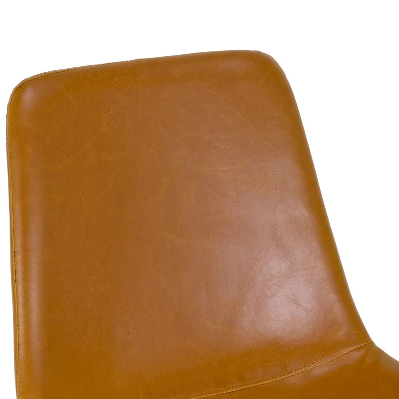Chaise de salle à manger en similicuir marron, lot de 2