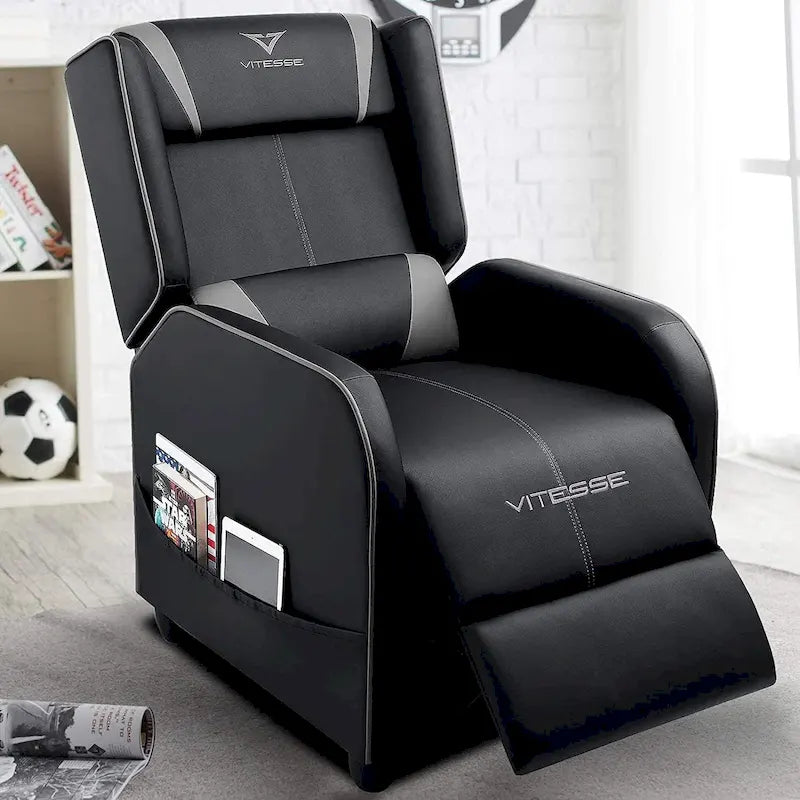 Fauteuil inclinable de course à dossier haut pour 1 personne blanc/bleu/vert/violet/rouge/gris