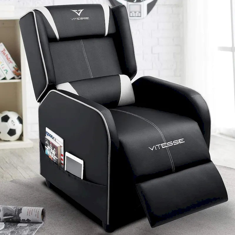Fauteuil inclinable de course à dossier haut pour 1 personne blanc/bleu/vert/violet/rouge/gris