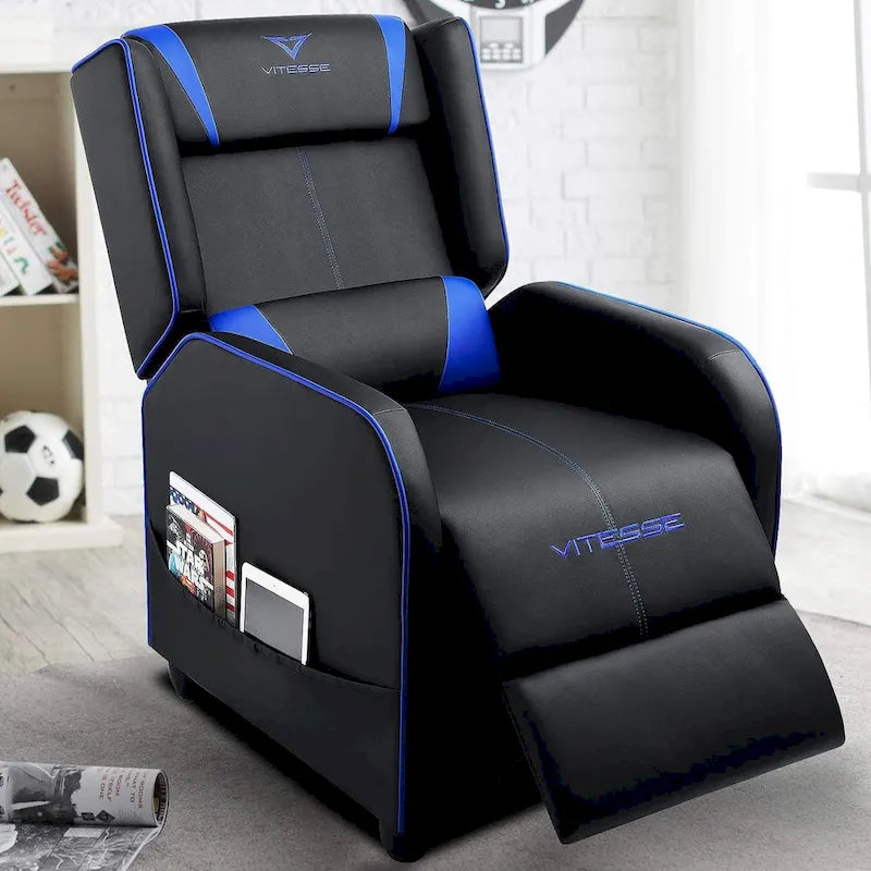 Fauteuil inclinable de course à dossier haut pour 1 personne blanc/bleu/vert/violet/rouge/gris