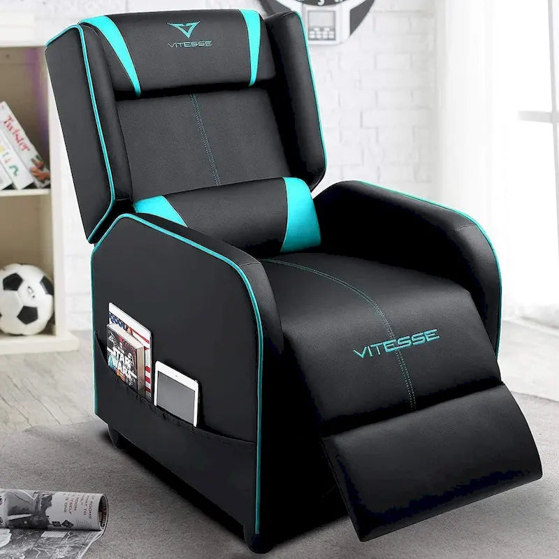 Fauteuil inclinable de course à dossier haut pour 1 personne blanc/bleu/vert/violet/rouge/gris