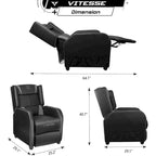 Fauteuil inclinable de course à dossier haut pour 1 personne blanc/bleu/vert/violet/rouge/gris