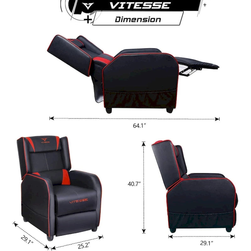 Fauteuil inclinable de course à dossier haut pour 1 personne blanc/bleu/vert/violet/rouge/gris