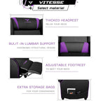 Fauteuil inclinable de course à dossier haut pour 1 personne blanc/bleu/vert/violet/rouge/gris