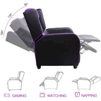 Fauteuil inclinable de course à dossier haut pour 1 personne blanc/bleu/vert/violet/rouge/gris