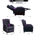 Fauteuil inclinable de course à dossier haut pour 1 personne blanc/bleu/vert/violet/rouge/gris