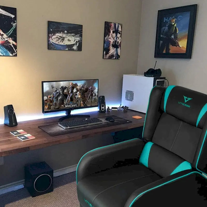 Fauteuil inclinable de course à dossier haut pour 1 personne blanc/bleu/vert/violet/rouge/gris