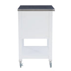 Chariot de cuisine roulant blanc/gris avec rangement, 2 tiroirs