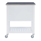 Chariot de cuisine roulant blanc/gris avec rangement, 2 tiroirs