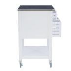 Chariot de cuisine roulant blanc/gris avec rangement, 2 tiroirs