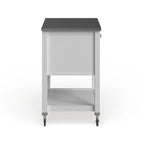Chariot de cuisine roulant blanc/gris avec rangement, 2 tiroirs