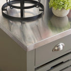 Chariot de cuisine roulant blanc/gris avec rangement, 2 tiroirs