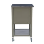 Chariot de cuisine roulant blanc/gris avec rangement, 2 tiroirs