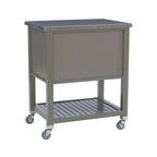 Chariot de cuisine roulant blanc/gris avec rangement, 2 tiroirs