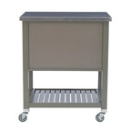Chariot de cuisine roulant blanc/gris avec rangement, 2 tiroirs