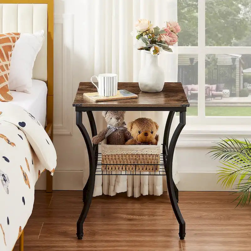Ensemble de 3 tables basses rétro (marron / noir / gris anthracite / gris chêne) pour 1 pièce