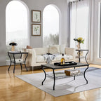 Ensemble de 3 tables basses rétro (marron / noir / gris anthracite / gris chêne) pour 1 pièce