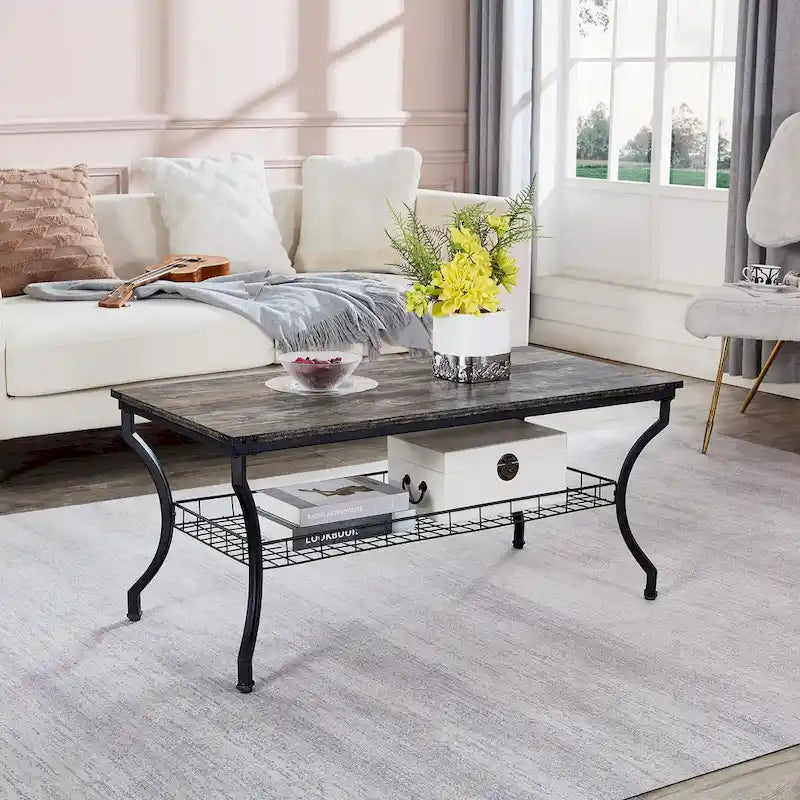 Ensemble de 3 tables basses rétro (marron / noir / gris anthracite / gris chêne) pour 1 pièce