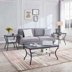 Ensemble de 3 tables basses rétro (marron / noir / gris anthracite / gris chêne) pour 1 pièce