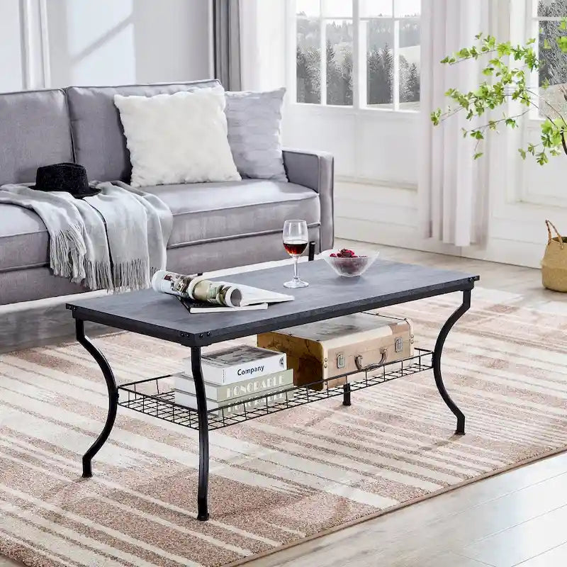 Ensemble de 3 tables basses rétro (marron / noir / gris anthracite / gris chêne) pour 1 pièce