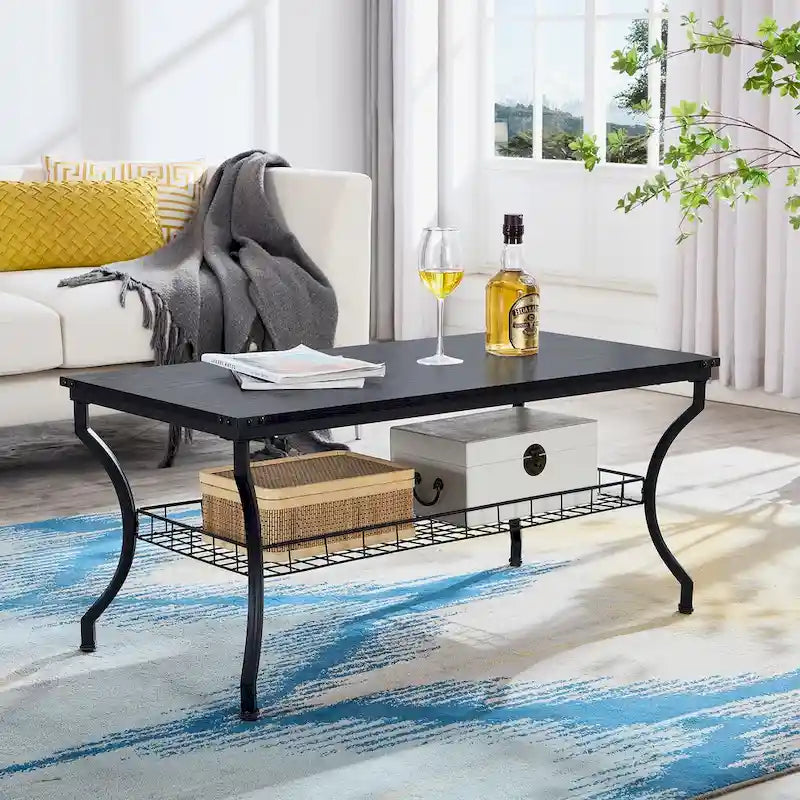 Ensemble de 3 tables basses rétro (marron / noir / gris anthracite / gris chêne) pour 1 pièce