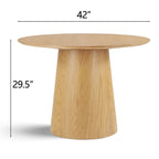 Table à manger ronde sur pied pour 4 personnes, chêne / noir