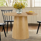 Table à manger ronde sur pied pour 4 personnes, chêne / noir