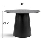 Table à manger ronde sur pied pour 4 personnes, chêne / noir