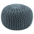 Pouf Rond en Grosse Maille – Bleu Orion / Jaune / Rouge / Vert / Gris / Aqua / Rose / Orange / Bleu Azur / Vert Forêt – 1 place assise