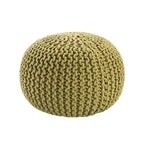 Pouf Rond en Grosse Maille – Bleu Orion / Jaune / Rouge / Vert / Gris / Aqua / Rose / Orange / Bleu Azur / Vert Forêt – 1 place assise